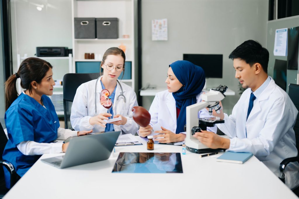 medical meeting and laptop for team in discussion 2026 01 05 23 25 12 utc