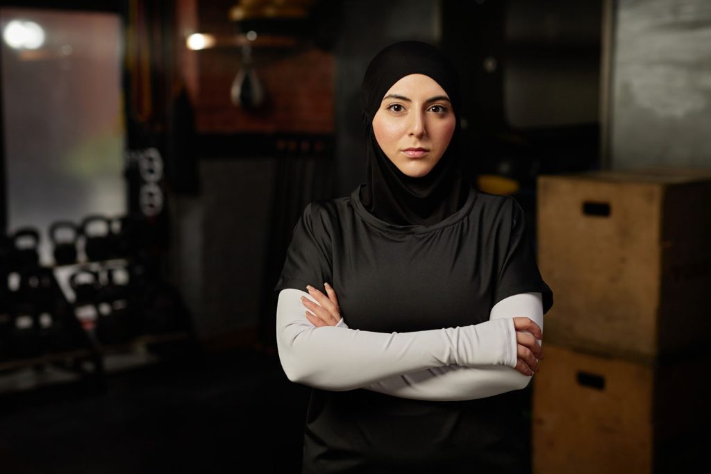 young serious muslim female fitness instructor in 2026 03 20 00 54 15 utc